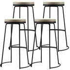 Tabourets de bar industriels en métal avec assise en cuir, hauteur comptoir