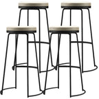 Tabourets de bar industriels en métal avec assise en cuir, hauteur comptoir