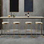 Tabourets de bar industriels en métal avec assise en cuir, hauteur comptoir