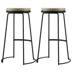 Tabourets de bar industriels en métal avec assise en cuir, hauteur comptoir