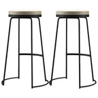 Tabourets de bar industriels en métal avec assise en cuir, hauteur comptoir