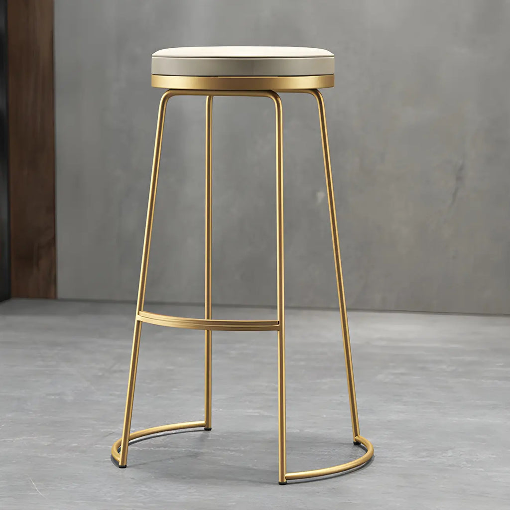 Tabourets de bar industriels en métal avec assise en cuir, hauteur comptoir