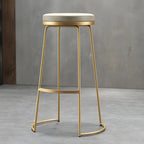 Tabourets de bar industriels en métal avec assise en cuir, hauteur comptoir