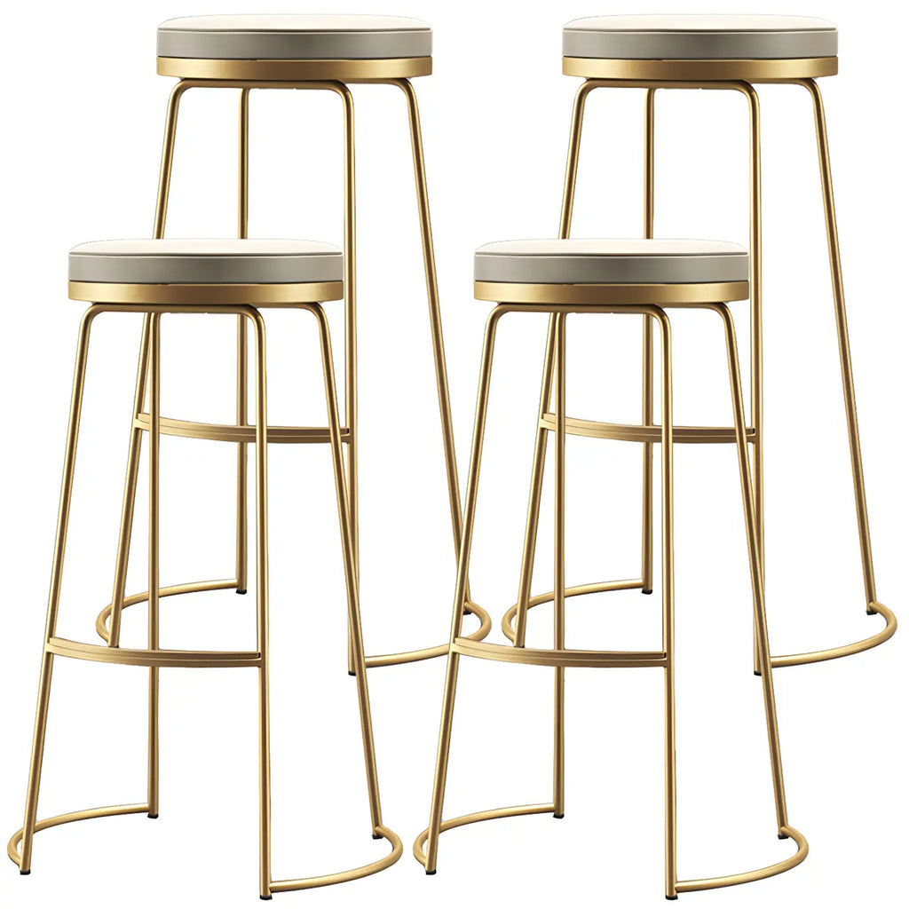 Tabourets de bar industriels en métal avec assise en cuir, hauteur comptoir