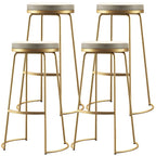 Tabourets de bar industriels en métal avec assise en cuir, hauteur comptoir