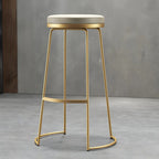 Tabourets de bar industriels en métal avec assise en cuir, hauteur comptoir