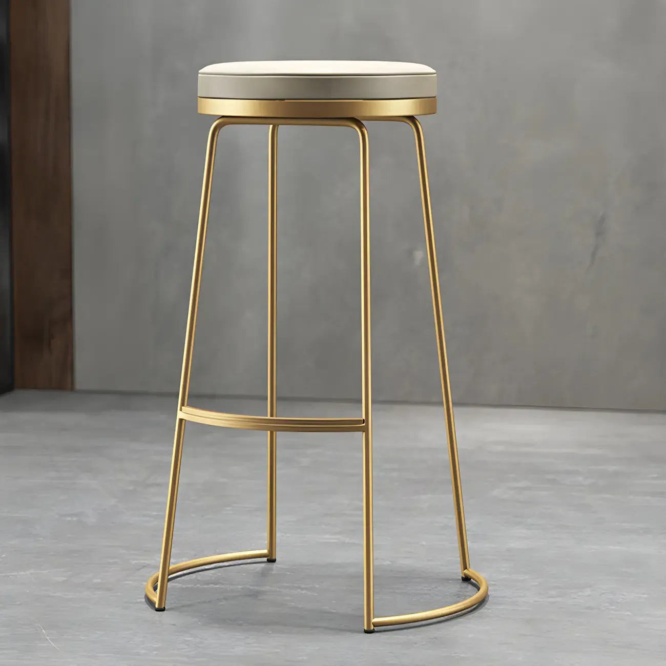 Tabourets de bar industriels en métal avec assise en cuir, hauteur comptoir