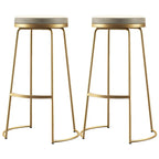 Tabourets de bar industriels en métal avec assise en cuir, hauteur comptoir