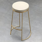 Tabourets de bar industriels en métal avec assise en cuir, hauteur comptoir