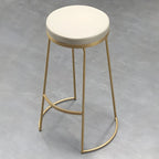 Tabourets de bar industriels en métal avec assise en cuir, hauteur comptoir