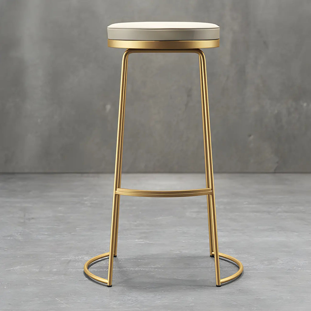 Tabourets de bar industriels en métal avec assise en cuir, hauteur comptoir
