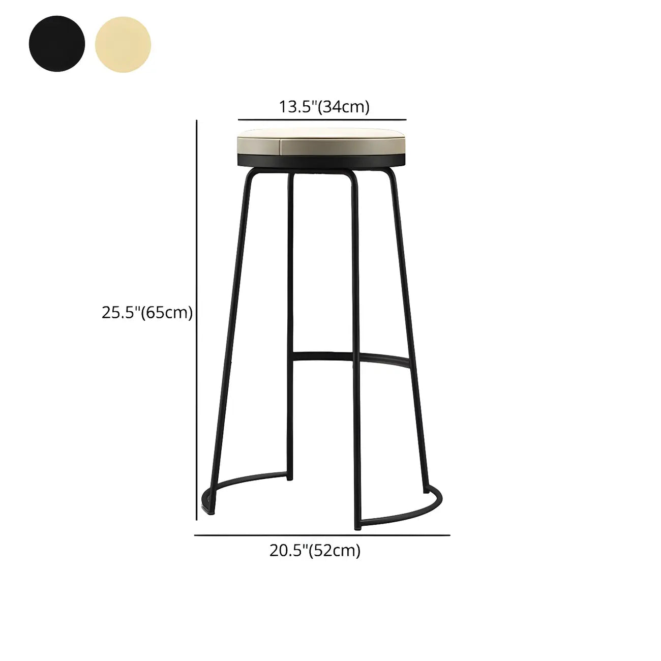 Tabourets de bar industriels en métal avec assise en cuir, hauteur comptoir