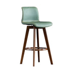 Tabouret de bar pivotant en cuir vieilli style milieu du siècle avec dossier
