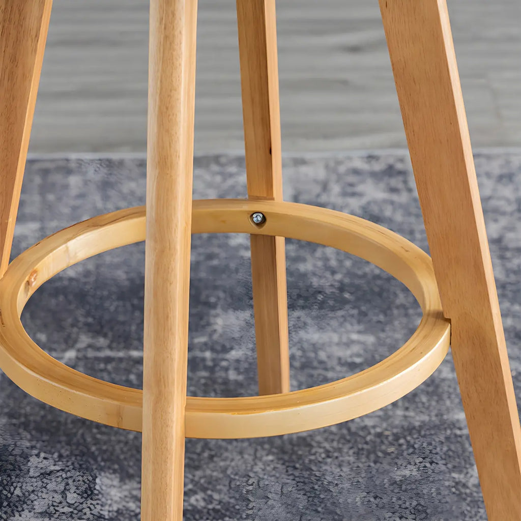 Tabouret de bar pivotant en cuir vieilli style milieu du siècle avec dossier