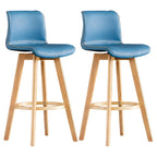 Tabouret de bar pivotant en cuir vieilli style milieu du siècle avec dossier