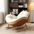 Fauteuil à bascule moderne en flanelle avec repose-pieds