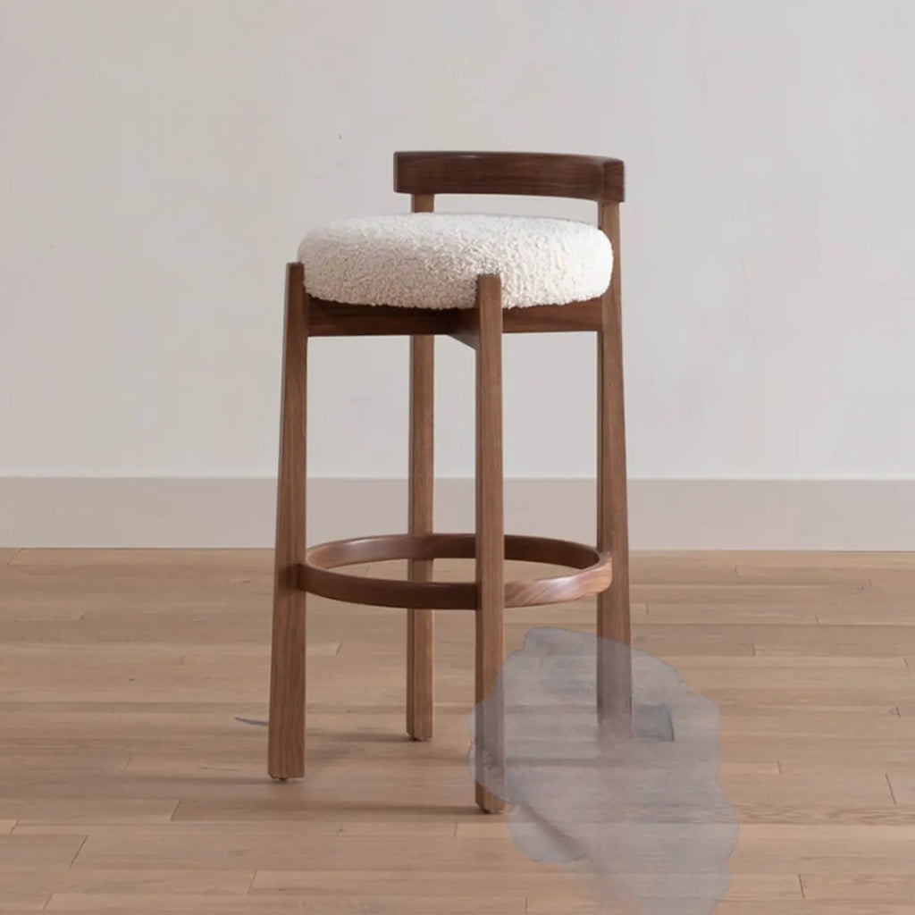 Tabourets de bar élégants en bois rembourrés avec assise ronde pour bar à domicile