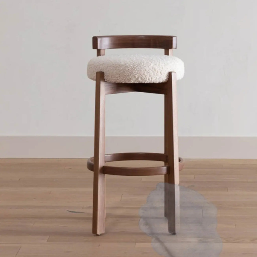 Tabourets de bar élégants en bois rembourrés avec assise ronde pour bar à domicile