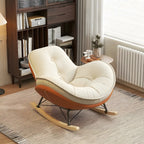 Fauteuil à bascule moderne en flanelle avec repose-pieds