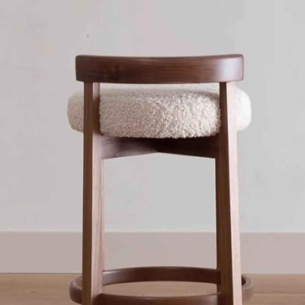 Tabourets de bar élégants en bois rembourrés avec assise ronde pour bar à domicile