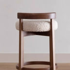 Tabourets de bar élégants en bois rembourrés avec assise ronde pour bar à domicile