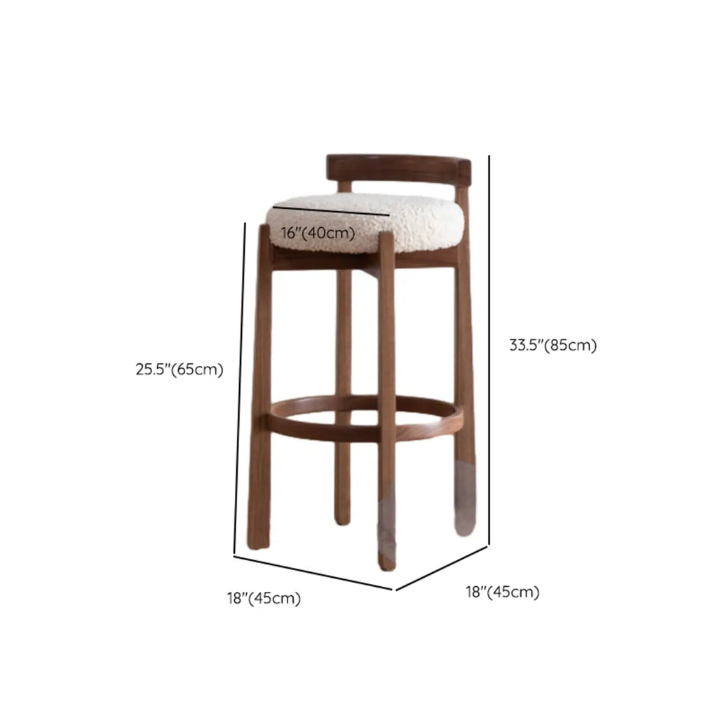 Tabourets de bar élégants en bois rembourrés avec assise ronde pour bar à domicile