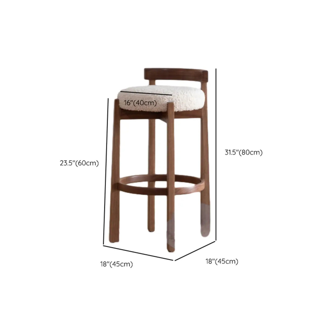 Tabourets de bar élégants en bois rembourrés avec assise ronde pour bar à domicile