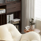 Fauteuil à bascule moderne en flanelle avec repose-pieds