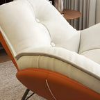 Fauteuil à bascule moderne en flanelle avec repose-pieds