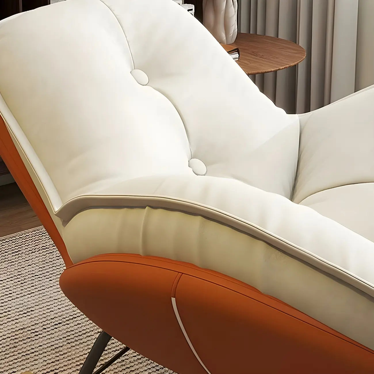 Fauteuil à bascule moderne en flanelle avec repose-pieds