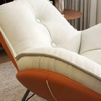 Fauteuil à bascule moderne en flanelle avec repose-pieds