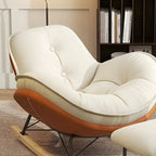 Fauteuil à bascule moderne en flanelle avec repose-pieds