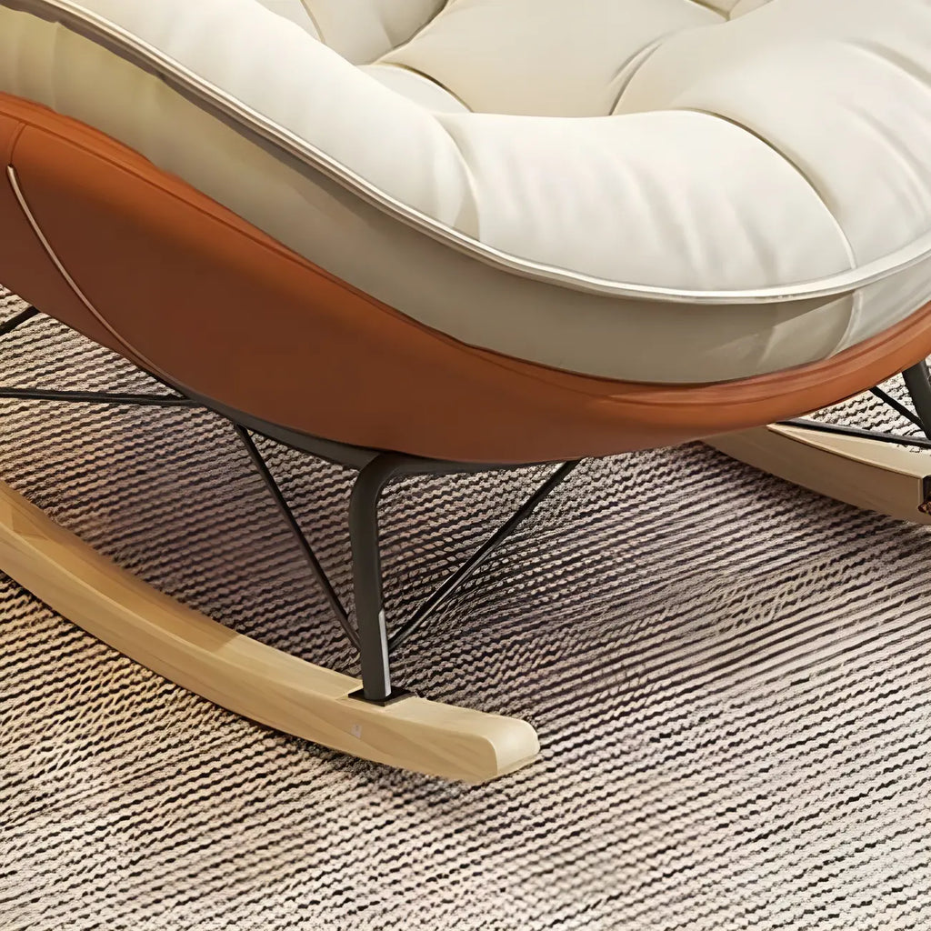 Fauteuil à bascule moderne en flanelle avec repose-pieds