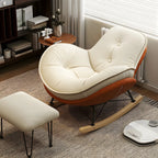 Fauteuil à bascule moderne en flanelle avec repose-pieds