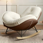 Fauteuil à bascule moderne en flanelle avec repose-pieds