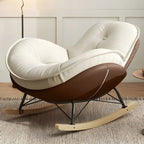 Fauteuil à bascule moderne en flanelle avec repose-pieds