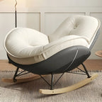 Fauteuil à bascule moderne en flanelle avec repose-pieds