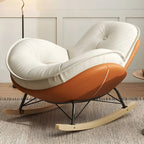 Fauteuil à bascule moderne en flanelle avec repose-pieds