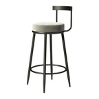 Tabourets de bar glamour en métal rembourré avec dossier bas ouvert pour la cuisine
