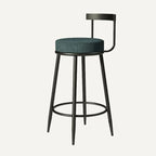 Tabourets de bar glamour en métal rembourré avec dossier bas ouvert pour la cuisine