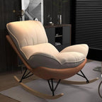 Fauteuil à bascule à oreilles en similicuir avec coussins amovibles