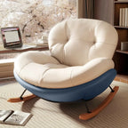 Fauteuil à bascule ergonomique arrondi et rembourré pour salon