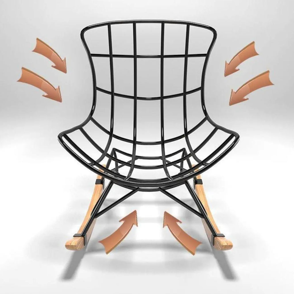 Fauteuil à bascule à oreilles en similicuir avec coussins amovibles