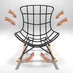 Fauteuil à bascule à oreilles en similicuir avec coussins amovibles