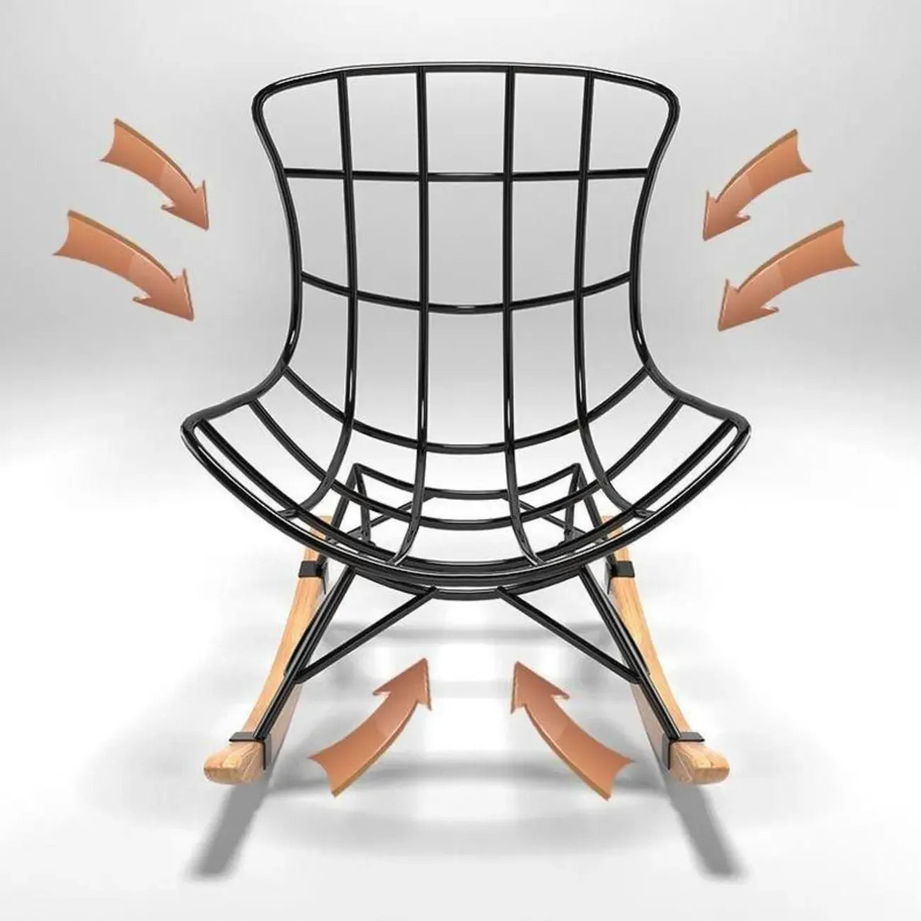 Fauteuil à bascule à oreilles en similicuir avec coussins amovibles