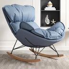 Fauteuil à bascule à oreilles en similicuir avec coussins amovibles