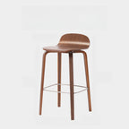 Tabourets de bar minimalistes en bois avec repose-pieds pour la cuisine