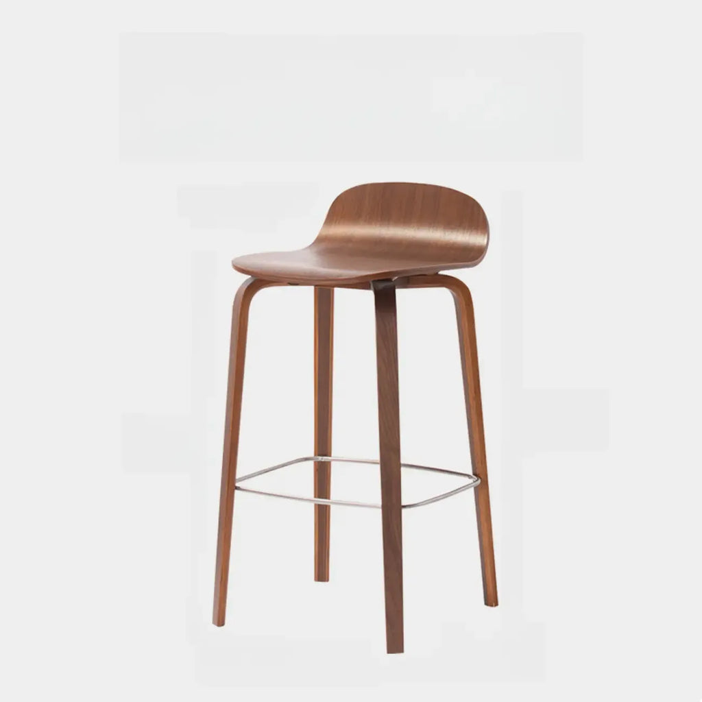 Tabourets de bar minimalistes en bois avec repose-pieds pour la cuisine