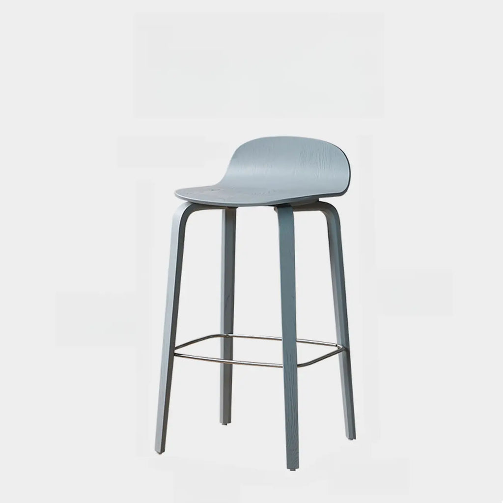 Tabourets de bar minimalistes en bois avec repose-pieds pour la cuisine