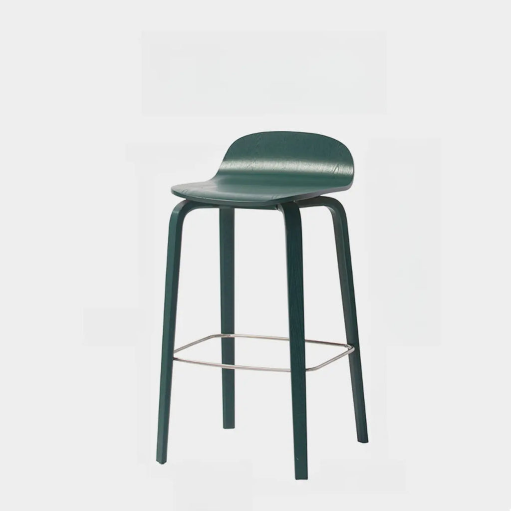 Tabourets de bar minimalistes en bois avec repose-pieds pour la cuisine